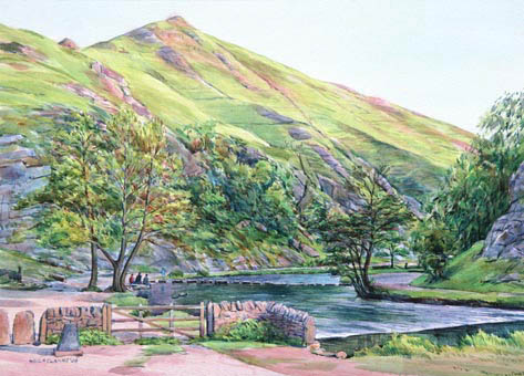 Summer Evening by the Stepping Stones, Dovedale (NC240)