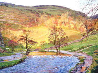 November Sunlight over Stepping Stones, Dovedale (NC153)